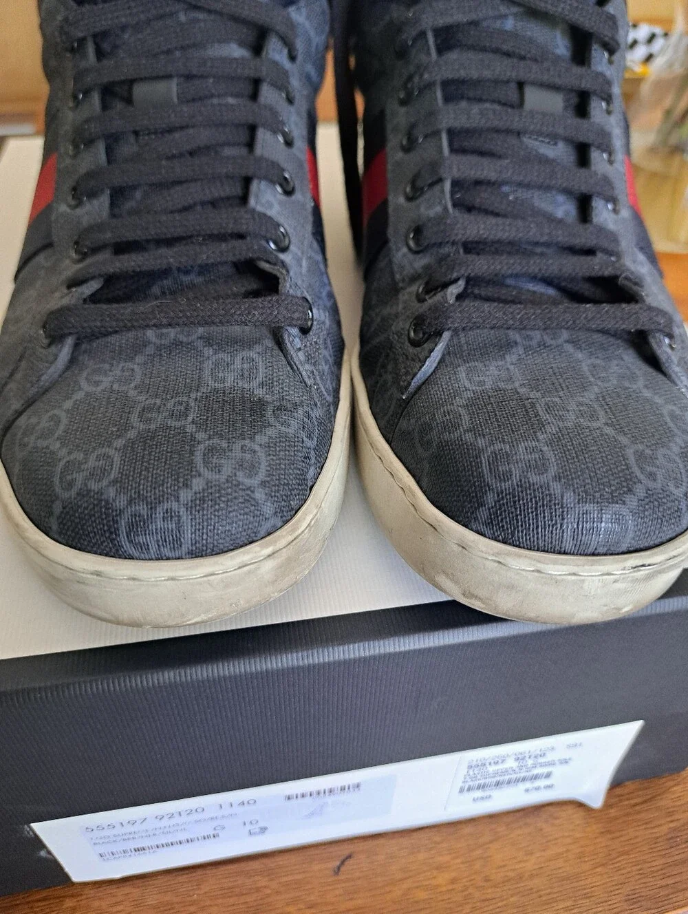 Gucci Ace High Top Sneakers (Authentic)
